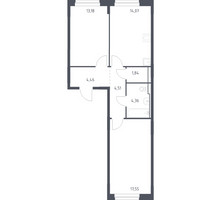 Планировка двухкомнатной(квартира) площадью 59.97 квадратных метров в “ЖК Новое Внуково”