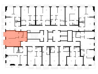 Планировка однокомнатной(квартира) площадью 42.7 квадратных метров в ЖК “ЖК 2-й Иртышский”