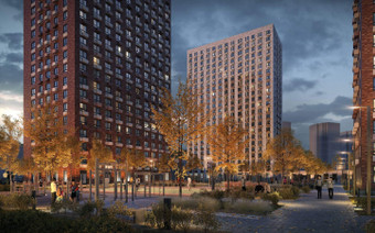 ЖК "Ильменский 17" в вечернее время