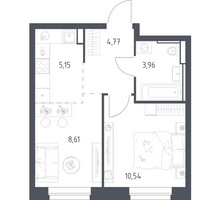 Планировка однокомнатной(квартира) площадью 33.03 квадратных метров в “ЖК Квартал Строгино”