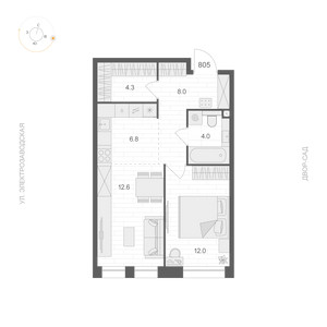 Планировка апартаментов, ID 544380