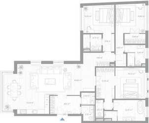 Планировка трехкомнатной(квартира) площадью 179.9 квадратных метров в ЖК “ЖК Николь”