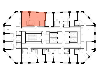 Планировка однокомнатной(квартира) площадью 39.7 квадратных метров в ЖК “ЖК Строгино 360”