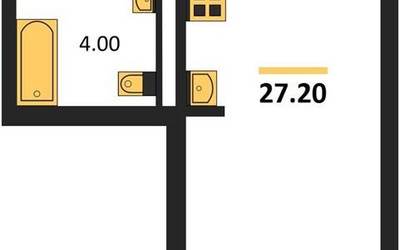 Планировка студии(квартира) площадью 27.2 квадратных метров в ЖК “ЖК Новая Щербинка”