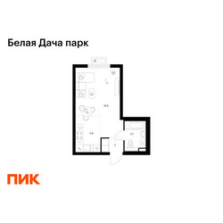 Планировка студии(квартира) площадью 28.5 квадратных метров в ЖК “ЖК Белая Дача парк”