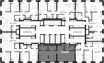Планировка 4+ комнатной(квартира) площадью 72.4 квадратных метров в ЖК “ЖК SET (Сет)”