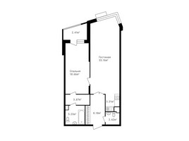 Планировка двухкомнатной(квартира) площадью 76.7 квадратных метров в “ЖК Клубный дом Точка отсчета”