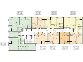 Планировка однокомнатной(квартира) площадью 31.8 квадратных метров в ЖК “ЖК Level Лесной”