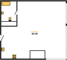 Планировка однокомнатной(апартаменты) площадью 84 квадратных метров в “ЖК Neva Towers (Нева Тауэрс)”