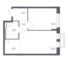 Планировка однокомнатной(квартира) площадью 39.08 квадратных метров в “ЖК Рублевский Квартал”