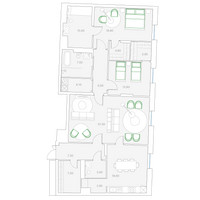 Планировка двухкомнатной(квартира) площадью 146.6 квадратных метров в “Клубный дом Дуо”