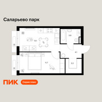 Планировка однокомнатной(квартира) площадью 36.1 квадратных метров в “ЖК Саларьево парк”