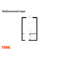 Планировка студии(квартира) площадью 23.3 квадратных метров в “ЖК Люблинский парк”