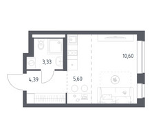 Планировка студии(квартира) площадью 23.92 квадратных метров в “ЖК Новое Видное”