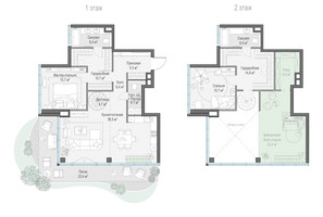 Планировка двухкомнатной(квартира) площадью 129 квадратных метров в “Клубный квартал "Фрунзенская набережная"”