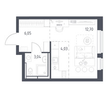 Планировка студии(квартира) площадью 25.82 квадратных метров в “ЖК Новое Видное”