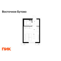 Планировка студии(квартира) площадью 25.4 квадратных метров в “ЖК Восточное Бутово”