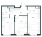 Планировка двухкомнатной(квартира) площадью 63.7 квадратных метров в “Level Войковская”