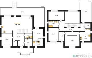 Планировка 4+ комнатной(квартира) площадью 286.7 квадратных метров в “ЖК Мечта”