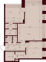 Планировка двухкомнатной(квартира) площадью 75.3 квадратных метров в “ЖК Дом 7 Даниловский”