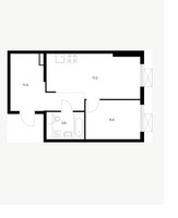 Планировка однокомнатной(квартира) площадью 41.6 квадратных метров в “ЖК Люблинский парк”