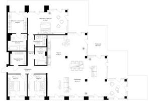 Планировка трехкомнатной(квартира) площадью 265.6 квадратных метров в “Клубный дом Опус”