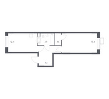 Планировка однокомнатной(квартира) площадью 40.2 квадратных метров в “ЖК Цветочные Поляны”