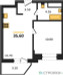 Планировка однокомнатной(квартира) площадью 35.8 квадратных метров в “ЖК ВОСТОК II”