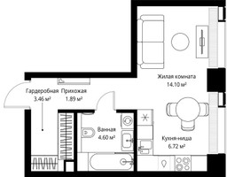 Планировка студии(квартира) площадью 30.77 квадратных метров в “ЖК Веер”