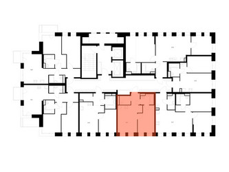 Планировка однокомнатной(квартира) площадью 34.1 квадратных метров в ЖК “ЖК Строгино 360”