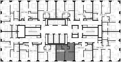 Планировка однокомнатной(квартира) площадью 34.9 квадратных метров в ЖК “ЖК SET (Сет)”
