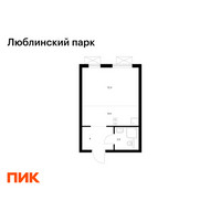 Планировка студии(квартира) площадью 25.2 квадратных метров в “ЖК Люблинский парк”