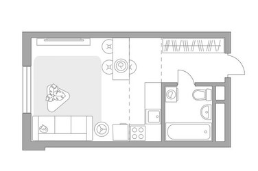 Планировка студии(квартира) площадью 28.17 квадратных метров в ЖК “ЖК Императорские Мытищи”