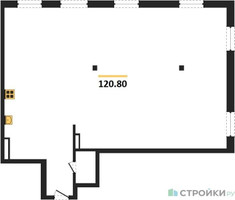 Планировка трехкомнатной(квартира) площадью 120.8 квадратных метров в “ЖК River Residences”