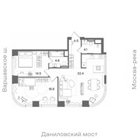 Планировка двухкомнатной(квартира) площадью 81.1 квадратных метров в “ЖК СТОУН Блик”