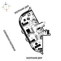 Планировка 4+ комнатной(квартира) площадью 97.7 квадратных метров в “ЖК Интеллигент”