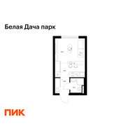 Планировка студии(квартира) площадью 19.9 квадратных метров в “ЖК Белая Дача парк”