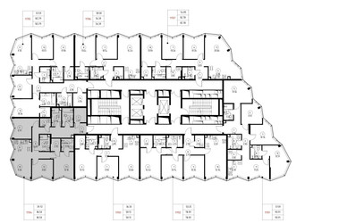 Планировка трехкомнатной(квартира) площадью 86.5 квадратных метров в ЖК “Дом премиум-класса МИРА”