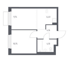 Планировка однокомнатной(квартира) площадью 35.15 квадратных метров в “ЖК Новое Внуково”