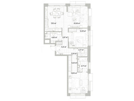 Планировка двухкомнатной(квартира) площадью 86.55 квадратных метров в “Архитектурный проект Мыс”