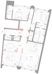 Планировка двухкомнатной(квартира) площадью 163.2 квадратных метров в ЖК “ЖК Николь”