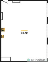 Планировка двухкомнатной(квартира) площадью 84.7 квадратных метров в “ЖК Headliner (Хедлайнер)”
