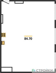 Планировка двухкомнатной(квартира) площадью 84.7 квадратных метров в ЖК “ЖК Headliner (Хедлайнер)”