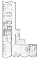 Планировка двухкомнатной(квартира) площадью 104.9 квадратных метров в “ЖК Береговой-2. Жилой квартал на Москве-реке”