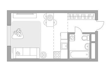 Планировка студии(квартира) площадью 28.17 квадратных метров в ЖК “ЖК Императорские Мытищи”