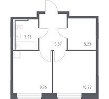 Планировка однокомнатной(квартира) площадью 35.3 квадратных метров в “ЖК Рублевский Квартал”
