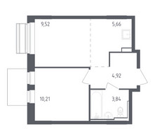 Планировка однокомнатной(квартира) площадью 34.15 квадратных метров в “ЖК Рублевский Квартал”