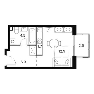 Планировка апартаментов, ID 552638