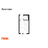 Планировка студии(квартира) площадью 20.8 квадратных метров в “ЖК Яуза Парк (Мытищи)”