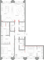 Планировка двухкомнатной(квартира) площадью 130.2 квадратных метров в “ЖК Николь”